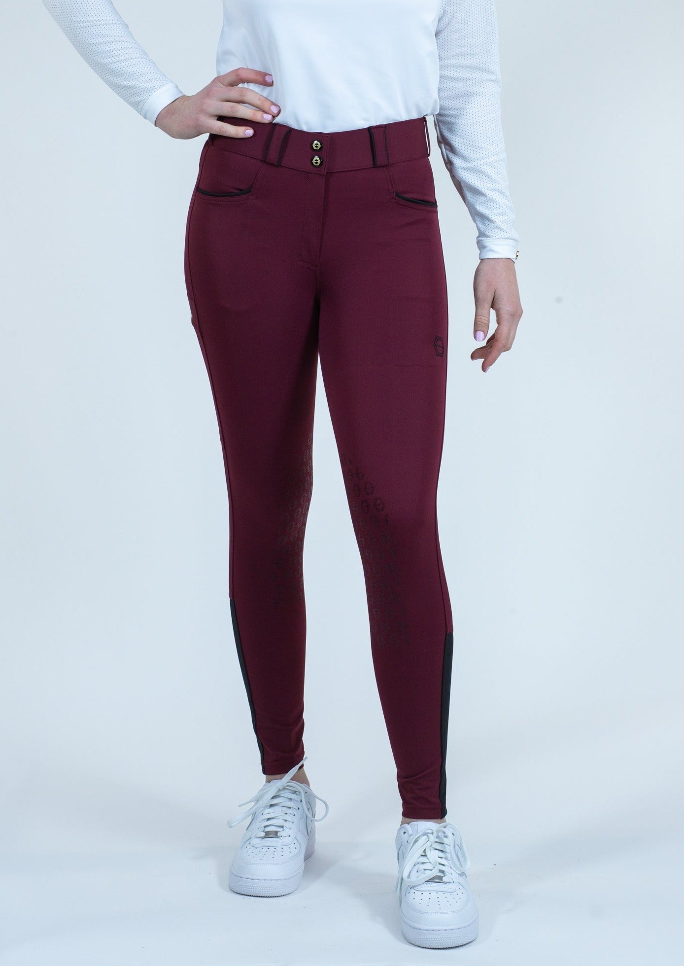 The Logan Breech Knee Patch in Cranberry