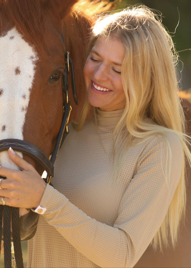 The Sidney Perforated Turtleneck in Arena
